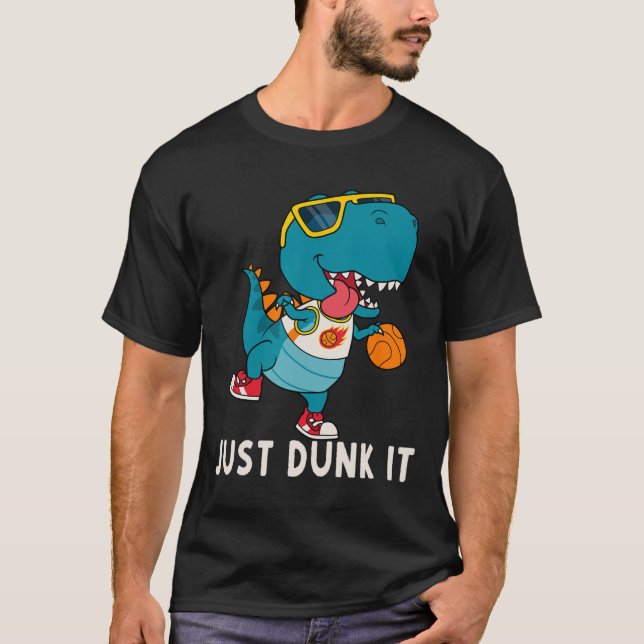 T-shirt Dunk It Fun Dinosaur Bysketbyll Ligue Slam D (Devant)