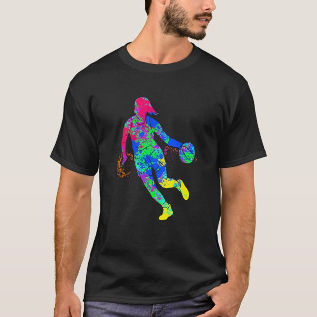 T-shirt Dunking basketball player basket basketball player (Devant)