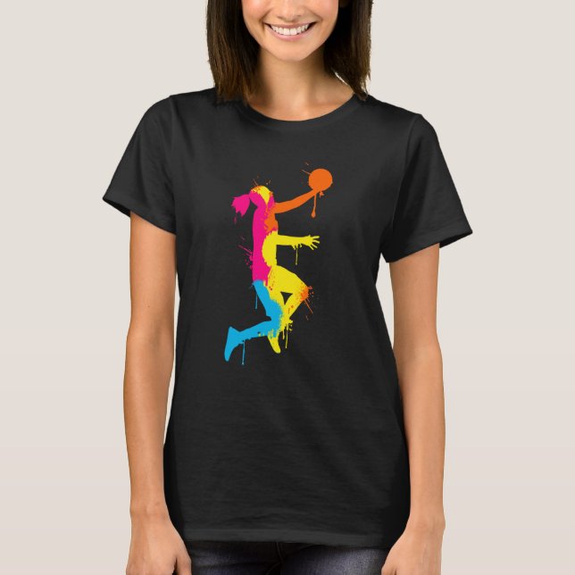 T-shirt Dunking basketball player basket basketball player (Devant)