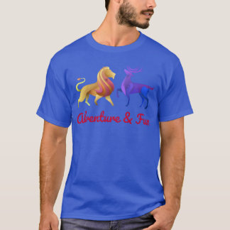 T-shirt Duo d'animaux vintage vibrant
