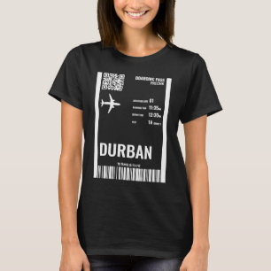 T-shirt Durban Afrique du Sud Boarding Pass Airline Ticket