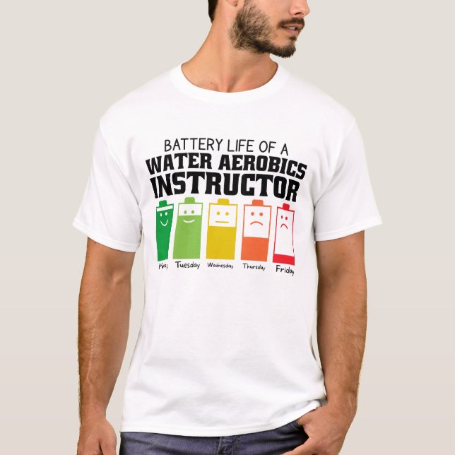 T-shirt Durée De Vie Batterie D'Un Instructeur D'Aérobic À (Devant)