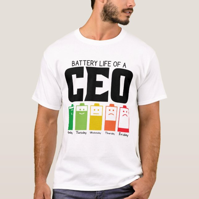 T-shirt Durée De Vie Batterie D'Un PDG (Devant)