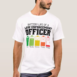 T-shirt Durée De Vie Battue D'Un Agent De L'Application De