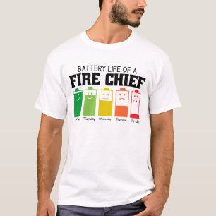 T-shirt Durée De Vie De La Batterie D'Un Chef D'Incendie