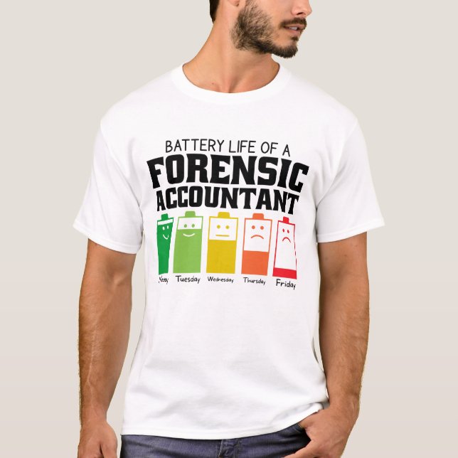 T-shirt Durée De Vie De La Batterie D'Un Comptable Légal (Devant)