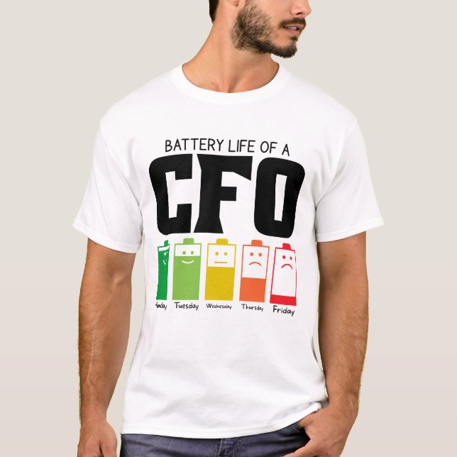 T-shirt Durée De Vie De La Batterie D'Un Directeur Financi (Devant)