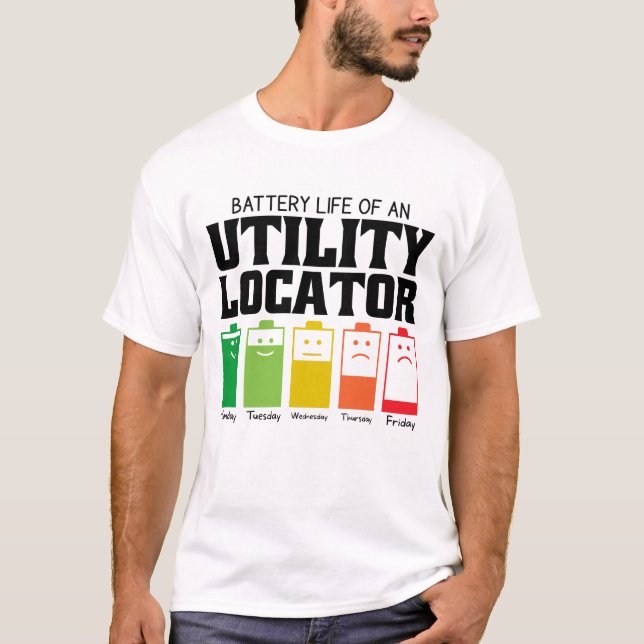 T-shirt Durée De Vie De La Batterie D'Un Emplacement Utili (Devant)
