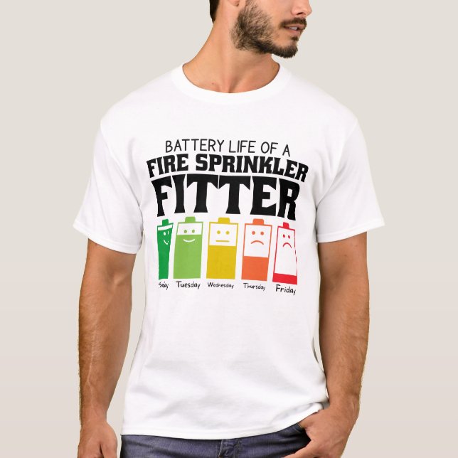 T-shirt Durée De Vie De La Batterie D'Un Fitter D'Étincell (Devant)