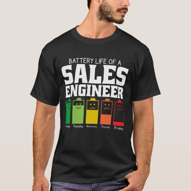 T-shirt Durée De Vie De La Batterie D'Un Ingénieur De Vent (Devant)