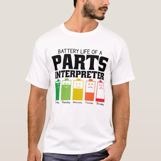 T-shirt Durée De Vie De La Batterie D'Un Interprète De Piè (Devant)