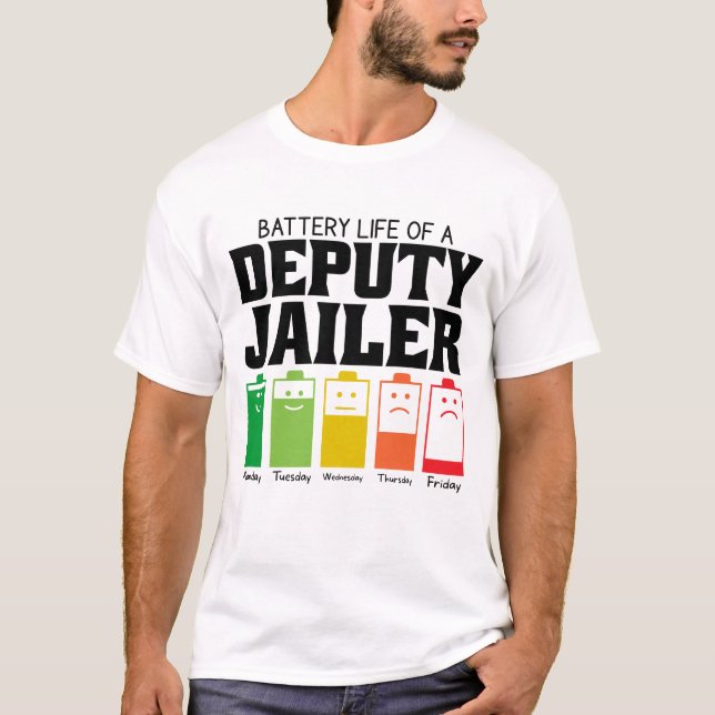 T-shirt Durée De Vie De La Batterie D'Un Jailleur Adjoint (Devant)