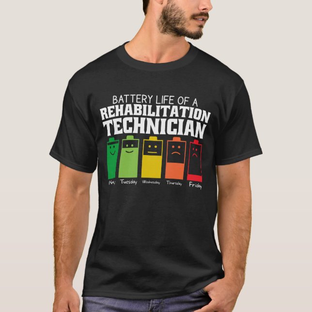 T-shirt Durée De Vie De La Batterie D'Un Technicien En Réh (Devant)