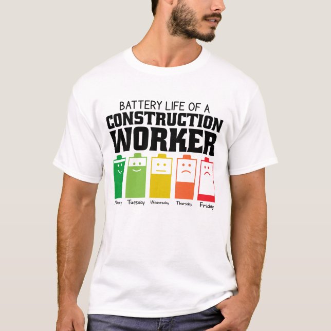 T-shirt Durée De Vie De La Batterie D'Un Travailleur De Co (Devant)