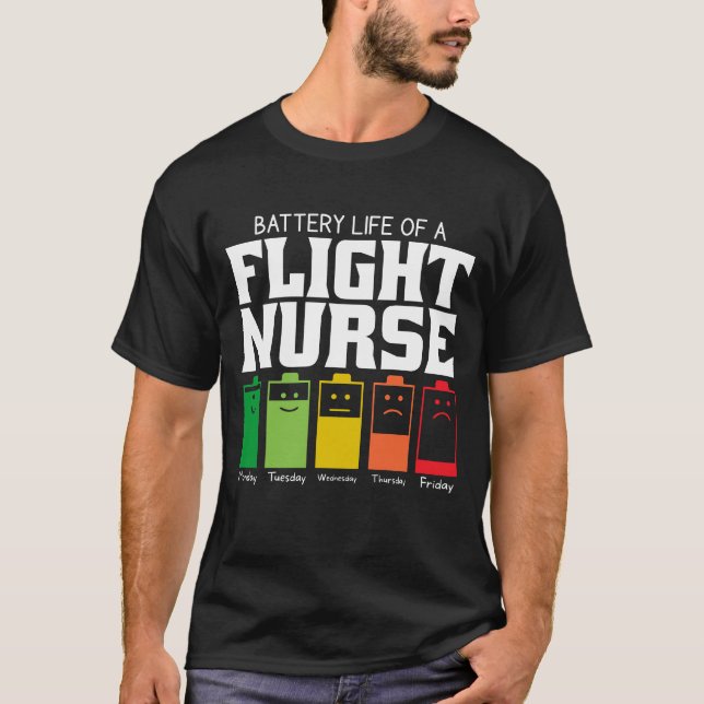 T-shirt Durée De Vie De La Batterie D'Une Infirmière De Vo (Devant)