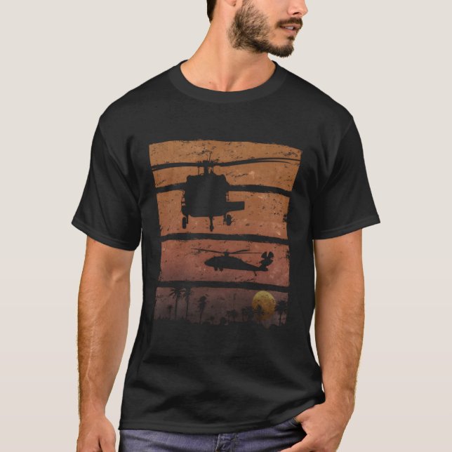 T-shirt Dustoff Euh-60 Blackhawk Medevac Hélicoptère (Devant)