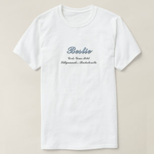 T-shirt Dusty Blue + Black Shadow Script Mariage