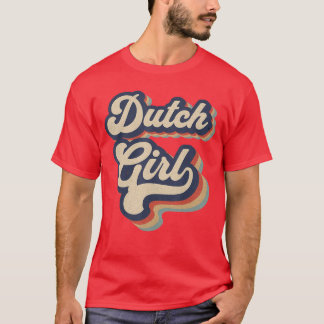 T-shirt Dutch Girl Vintage Retro Netherlands Pride Womens 