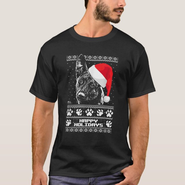 T-shirt Dutch Shepherd Christmas Tee Store Dutch Shepherd  (Devant)
