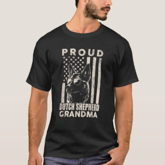 T-shirt Dutch Shepherd Dog Grandma American Flag Patriotic