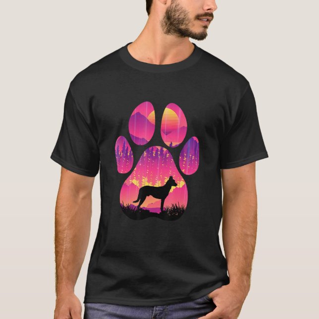 T-shirt Dutch Shepherd Paw Mom Dad Dog  Women Men (Devant)