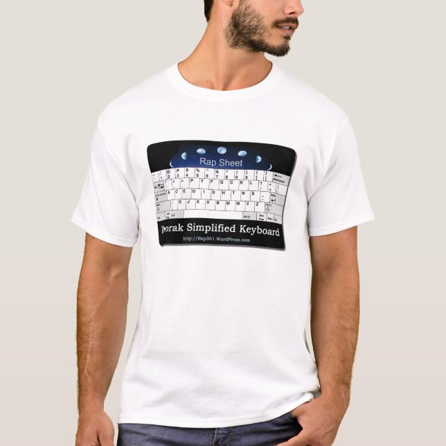 T-shirt Dvorak a simplifié le clavier (Devant)