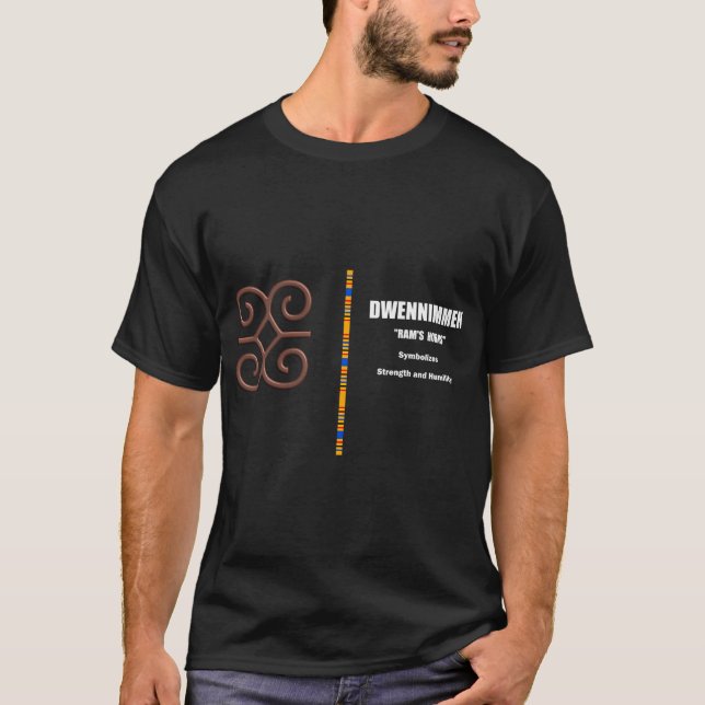 T-shirt Dwennimmen Adinkra Symboles africains du Ghana (Devant)
