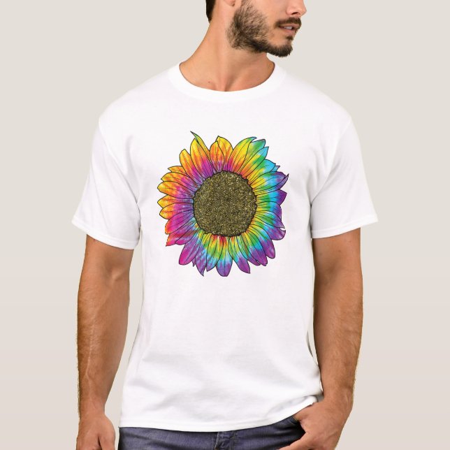 T-shirt DYE SUNFLOWER Peace Love (Devant)