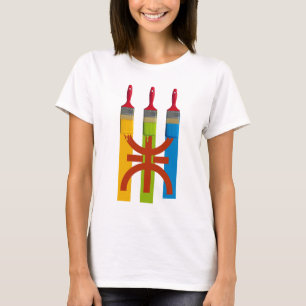 T-shirt Dyeing brush paint the Amazigh flag