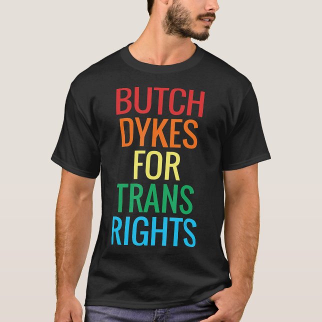 T-shirt Dykes de boutons pour les rans Droits Gay Lesbian  (Devant)