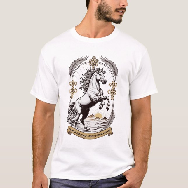 T-shirt Dynamic Horse Emblem, Chinese New Year Gift (Devant)