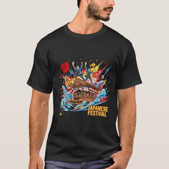 T-shirt Dynamic Japanese Festival Cart Ride - Pop Anime (Devant)