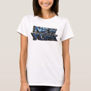 T-shirt Dynamic Navy NEW YORK Texte 3D Art