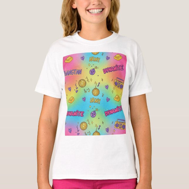 T-shirt Dynamite Pop Art Rainbow Pattern (Devant)