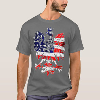 T-shirt Dyngus Day Polonais Aigle USA Drapeau Amérique Pol