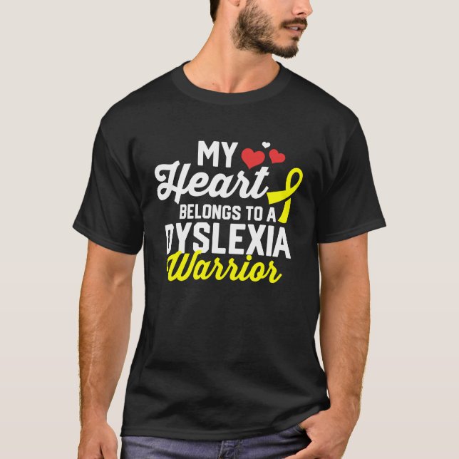 T-shirt Dyslexia Guerrier Survivant Soutien Reconnaissance (Devant)