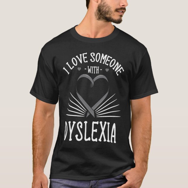 T-shirt Dyslexia Ribbon Learning Disability Vision Problem (Devant)