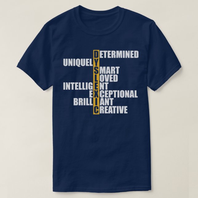 T-shirt Dyslexie Acronyme dyslexique w (Design devant)