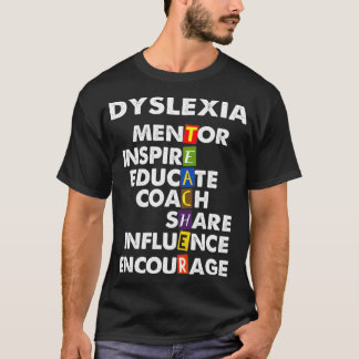 T-shirt Dyslexie Professeur Thérapeute Fier Éduquer Dyslex