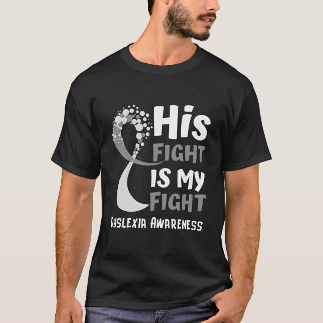 T-shirt Dyslexie Sensibilisation Gris Ribbon Hope Family F (Devant)