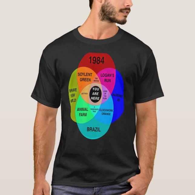 T-shirt Dystopian Venn Diagram Vous Êtes Ici Tee (Devant)