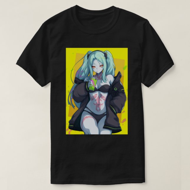 T-shirt E:\AnhgocUpZZ\Rebecca Cyberpunk Edgerunners Jaune (Design devant)