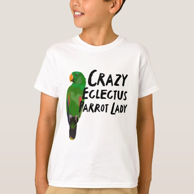 T-shirt E est pour Eclectus Parrot (Devant)