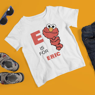 T-shirt E est pour Elmo   Ajouter Votre Nom