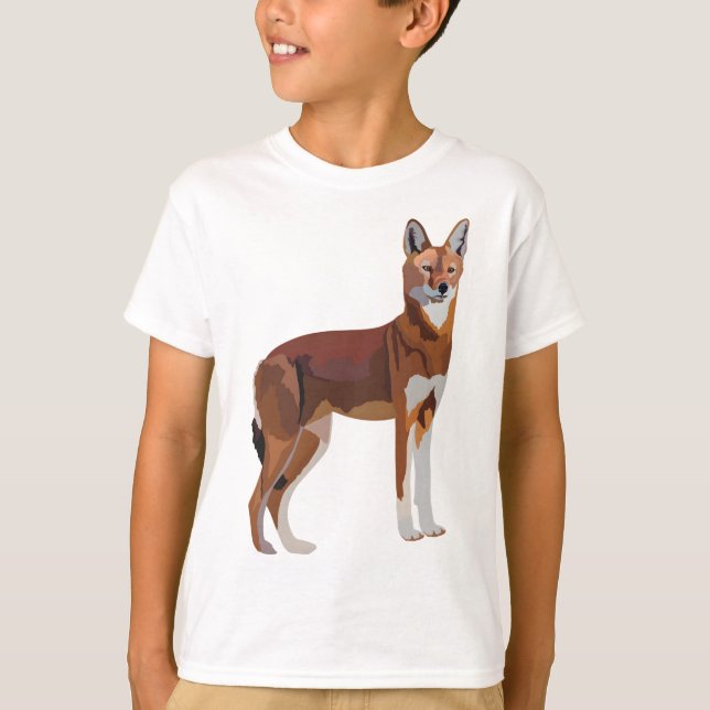 T-shirt E est pour le loup éthiopien (Devant)