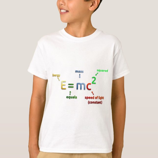 T-shirt E = MC^2. E égale MC carré (Devant)