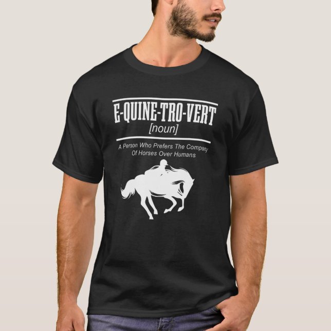 T-shirt E QUINE TRO VERT Cheval équestre équitation équita (Devant)