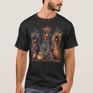 T-shirt Eagerlys Coloré Funny Chicken Art