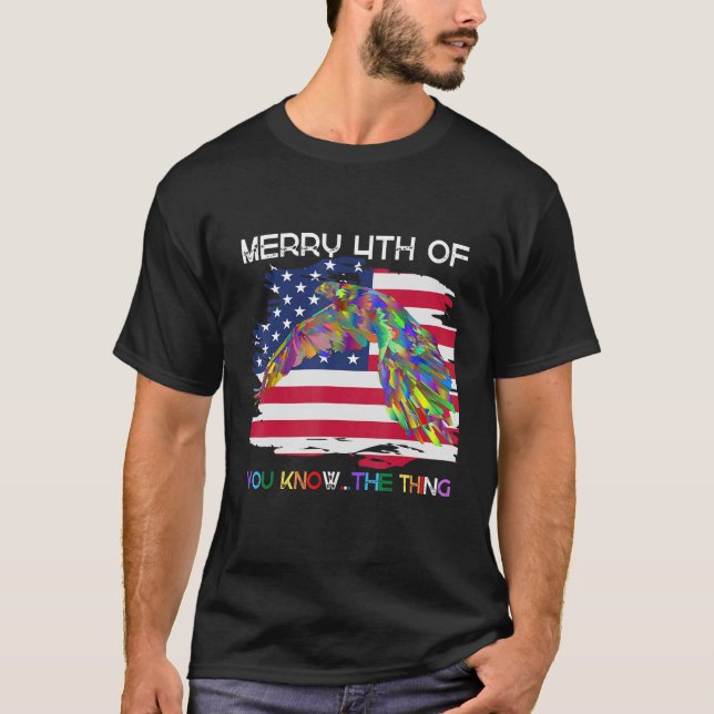 T-shirt Eagle couleur drapeau américain Joyeux 4 juillet (Devant)