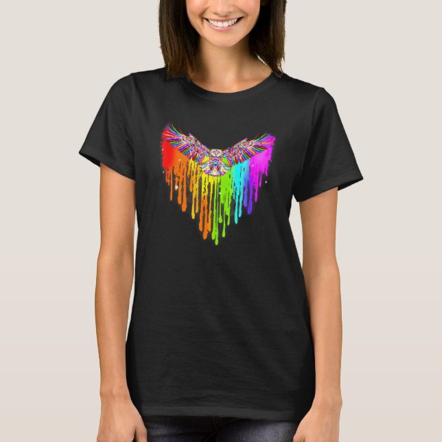 T-shirt Eagle Lgbt Pride Couleur Coeur Gay Les Bisexual Le (Devant)